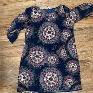 Stylish Mandala Patterned Long Sleeve Dress